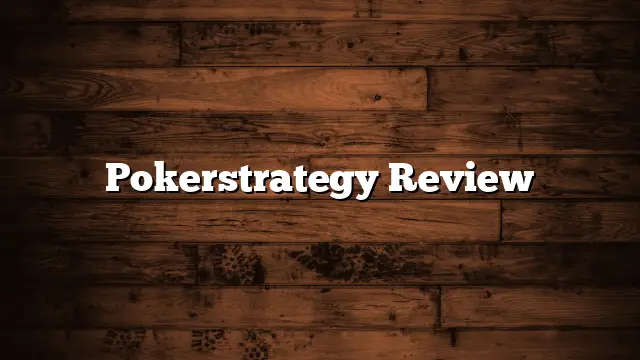 Pokerstrategy Review