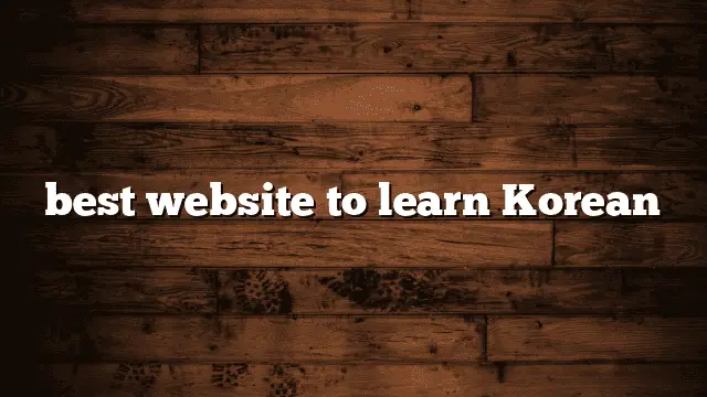 best website to learn Korean